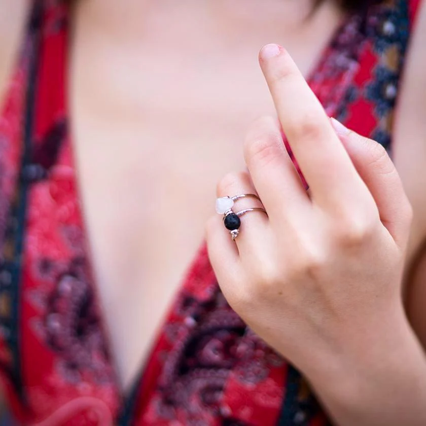 Rose Quartz Double Wrap Diffuser Ring - Image 6