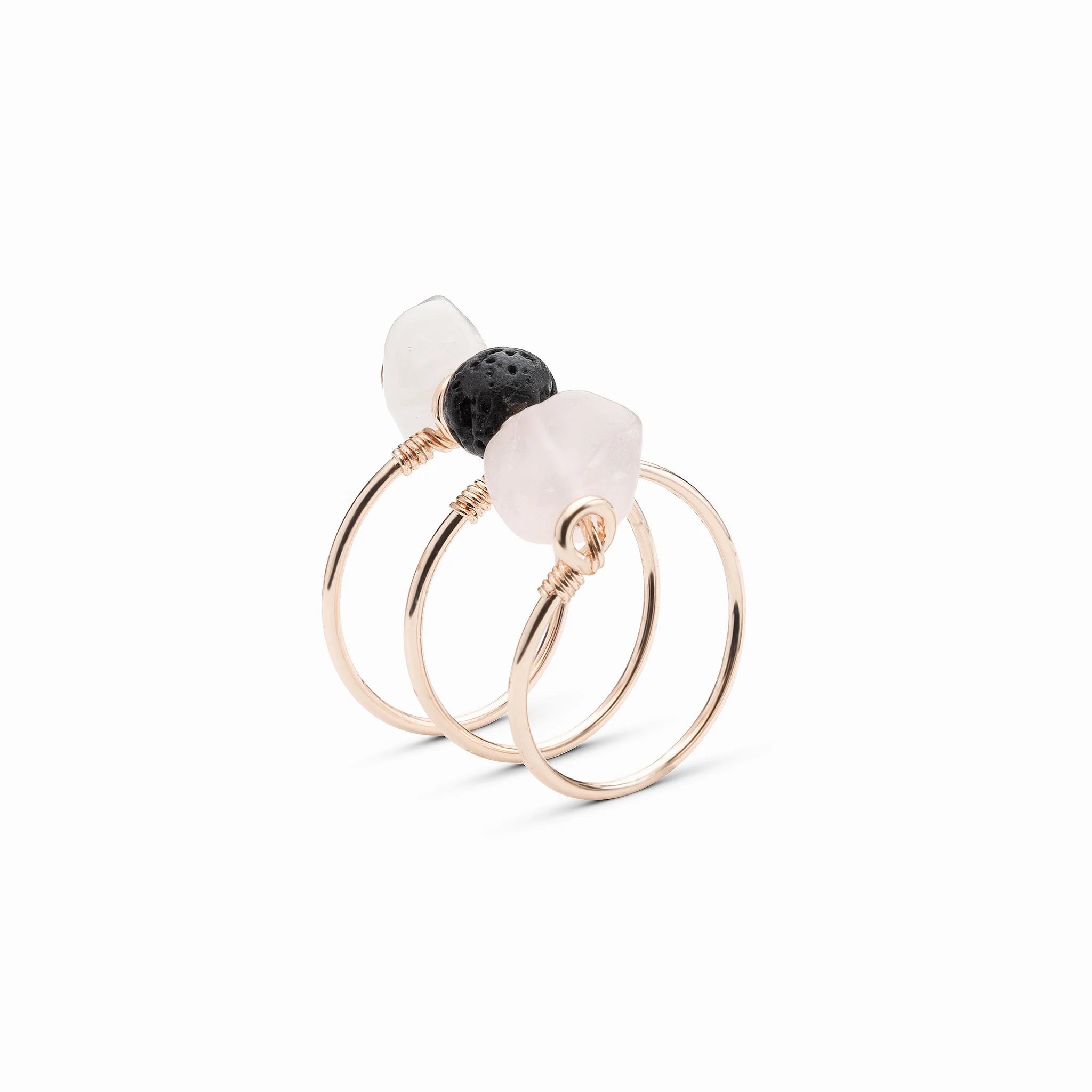 Rose Quartz Triple Wrap Diffuser Ring - Image 8