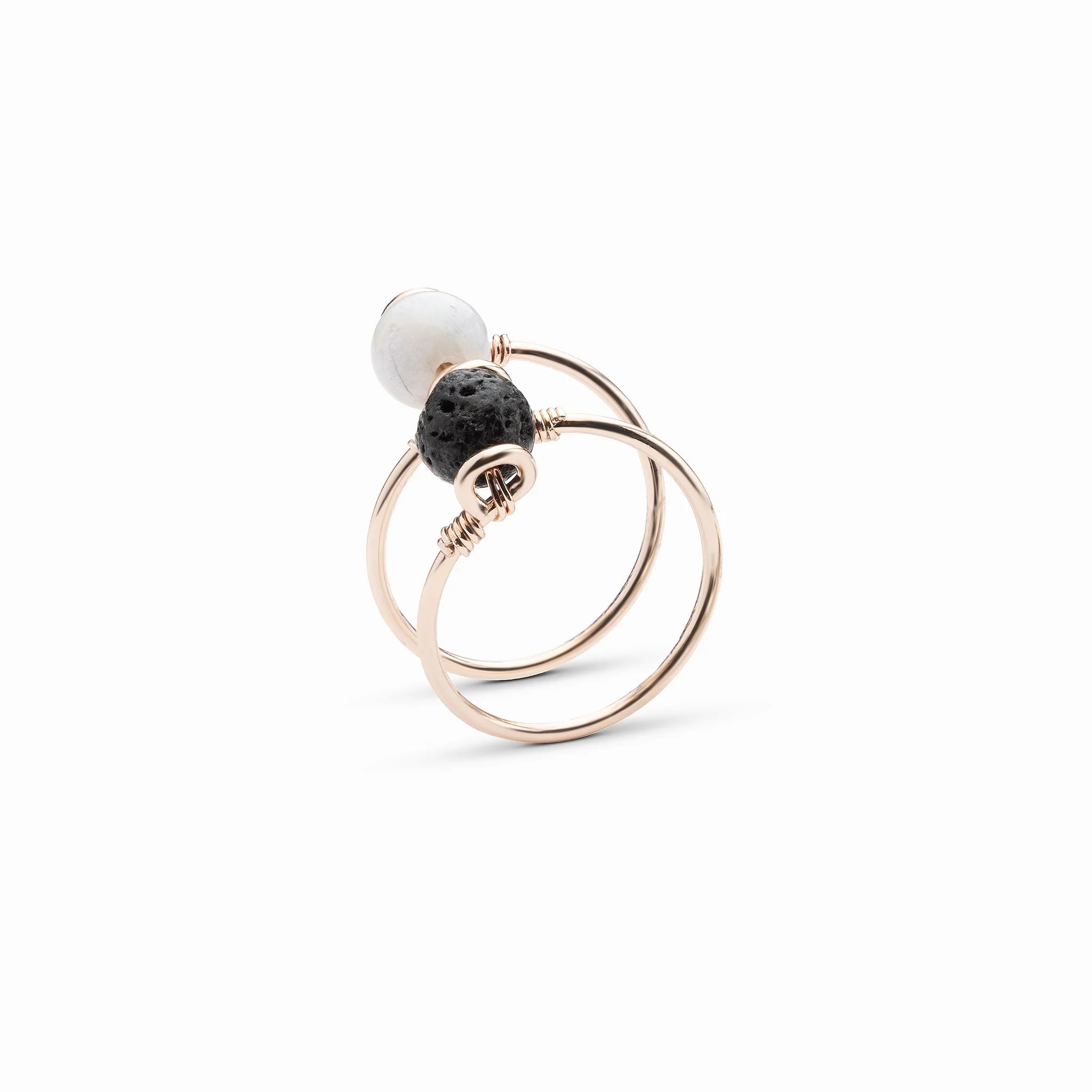 Double Wrap Howlite Diffuser Ring - Image 4