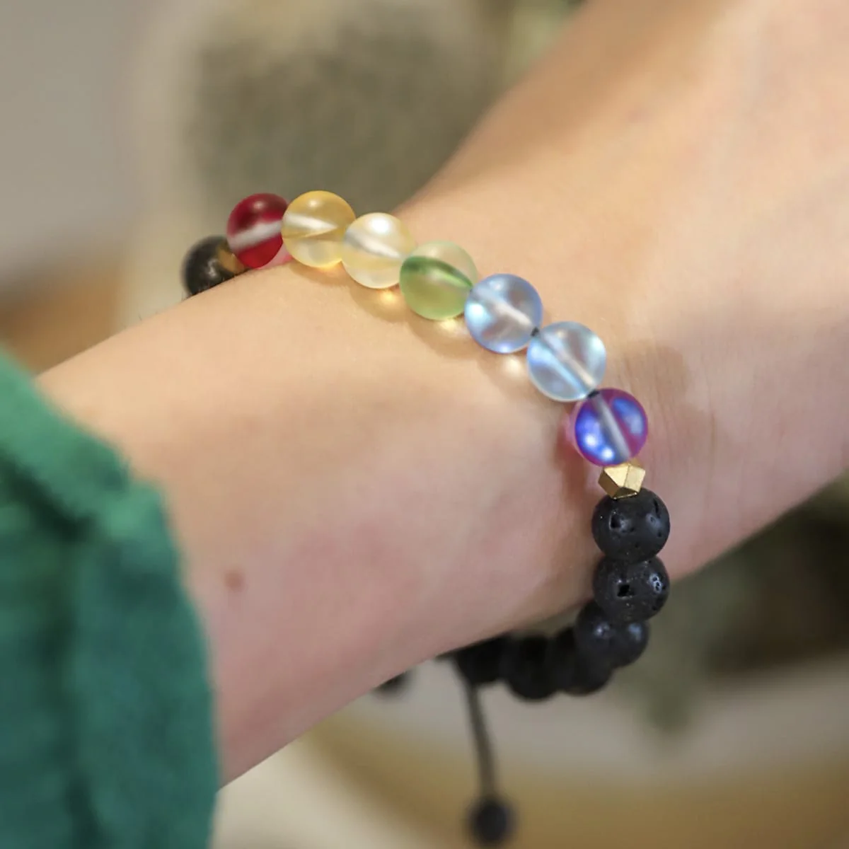 Glow Glass Chakra Adjustable Bracelet - Image 6