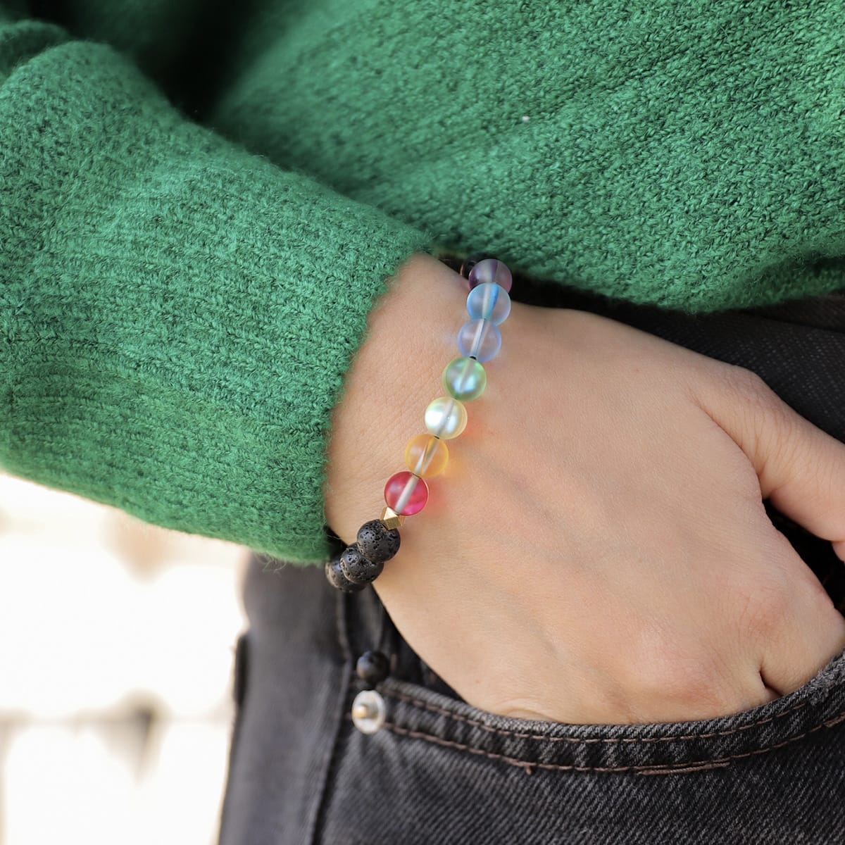 Glow Glass Chakra Adjustable Bracelet - Image 7