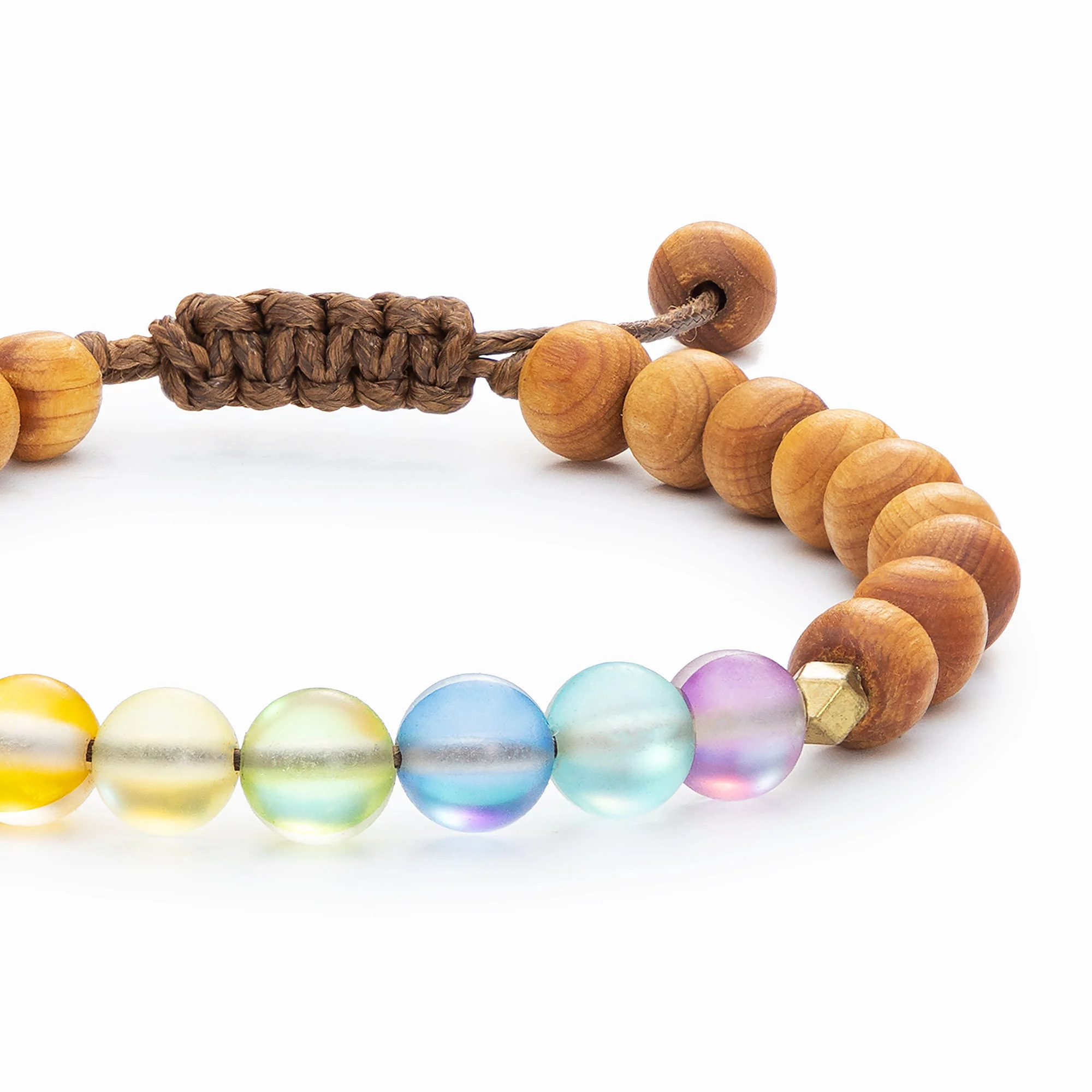 Glow Glass Chakra Kids Wood Bracelet - Image 2