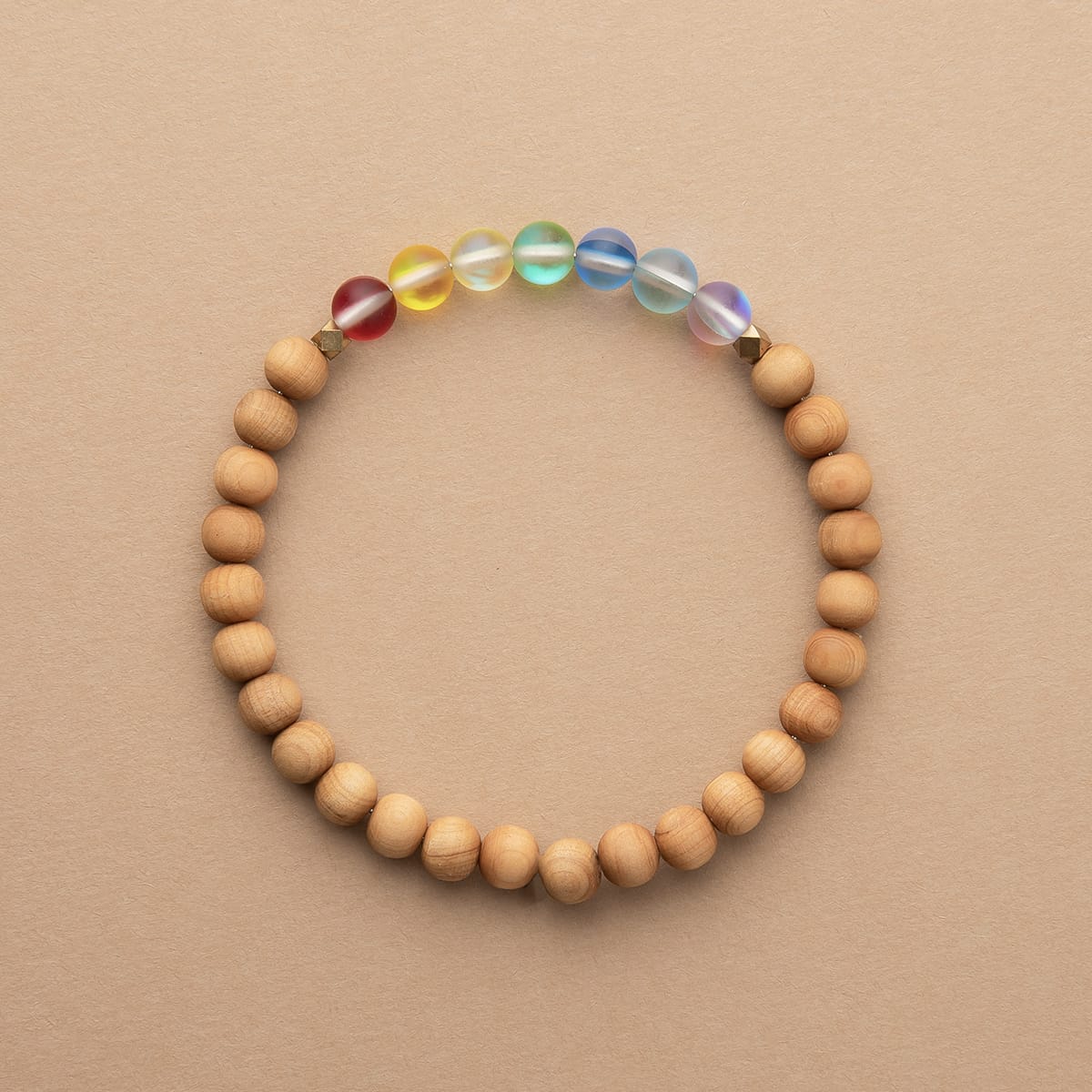 Glow Glass Chakra Wood Bracelet - Image 5