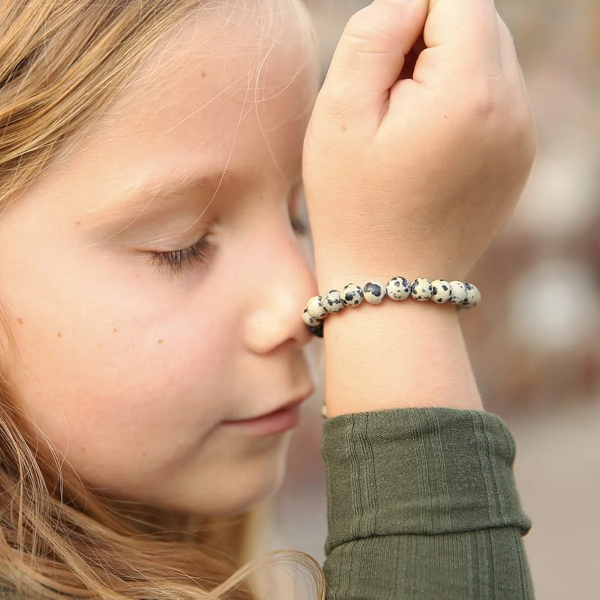 Kids Dalmatian Jasper Bracelet - Image 3