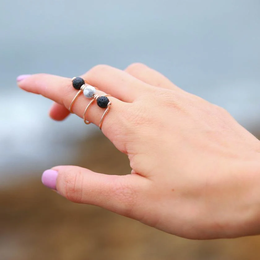 Triple Wrap Howlite Diffuser Ring - Image 4