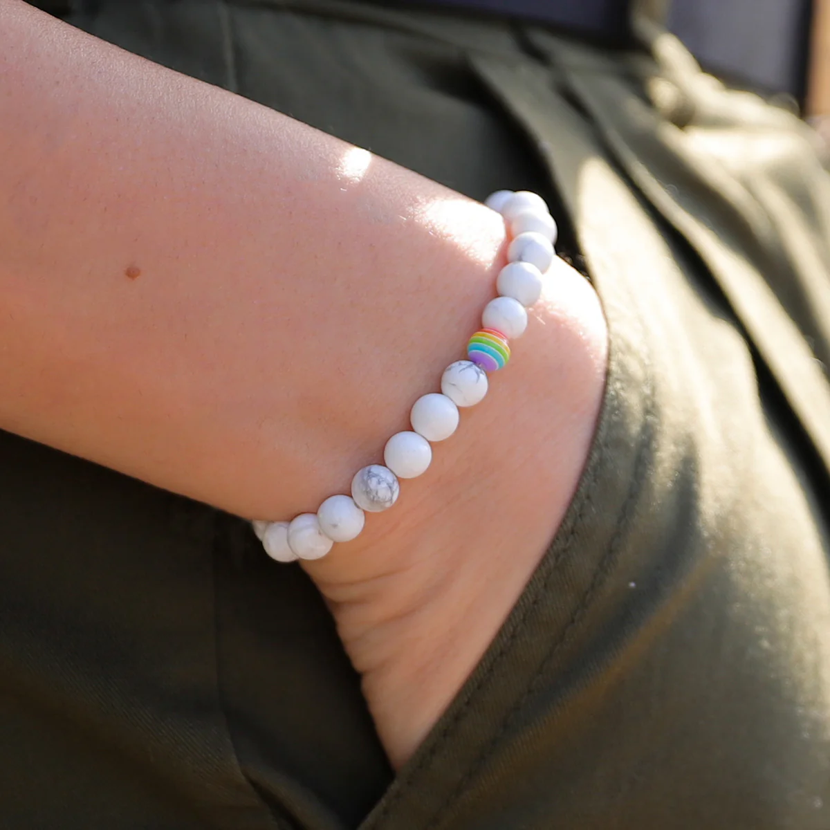 White Howlite Rainbow Bracelet - Image 6